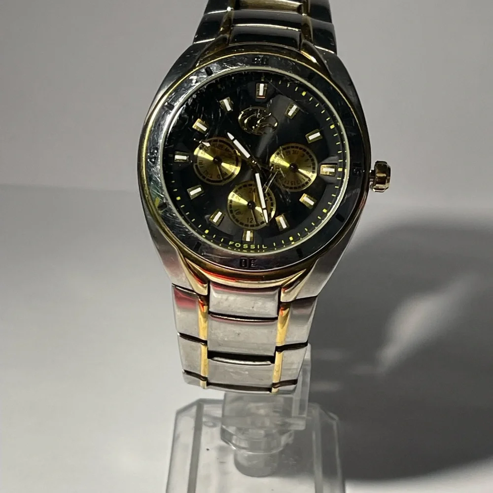 Iowa Hawkeyes NCAA Black and Gold Chronograph Men's Watch by Fossil